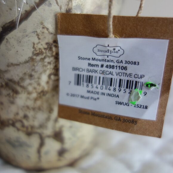 Two New MUD PIE Marbled Birch Bark Votive Cups (Stone Mountain, GA) - Picture 2 of 7